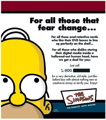 Tarjeta para pedir caja de Los Simpsons